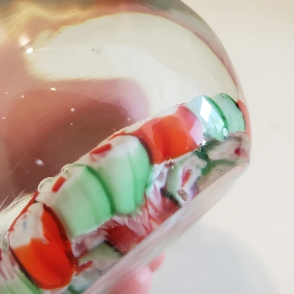 ANTIQUE Blown Glass Millefiori Paperweight Floral - Picture 6 of 13